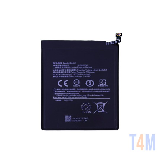 Bateria BN62 para Xiaomi Redmi 9T/Note 9 4G/Poco M3 6000mAh